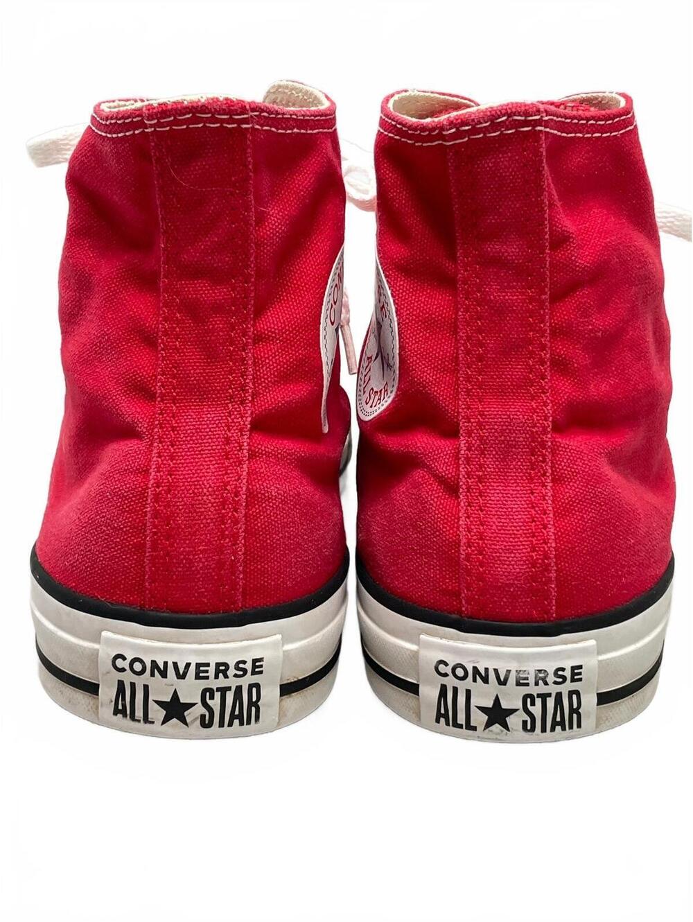 Converse Chuck Taylor All Star High Top Sneakers Red Unisex Size 7 Men / 9 Women - Picture 6 of 11